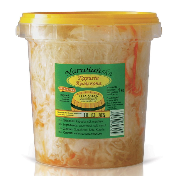 Kapusta kwaszona Narwiańska 1kg wiaderko