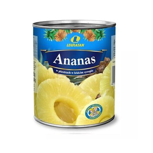 Ananas w plastrach w Syropie Lewiatan 565G
